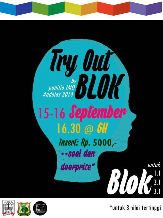 berita gembira untuk kita semua, panitia imo andalas 2014 mengadakan try out blok x.1 untuk teman2 <a href="/bemkmfkunand/">BEM KM FK UNAND</a>