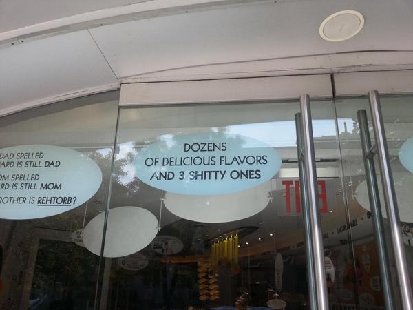 VLearnTweets's tweet image. Some very honest Marketing at this NY ice cream store... @IBEUK made me laugh