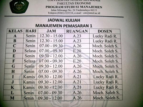 manajemen_unsil's tweet photo. Untuk angkatan 2013 silakan cek jadwal kuliah man pemasaran 1,man operasional 1,dan MKPK.bantu share ya @mso_unsil http://t.co/DICwCTiVNe