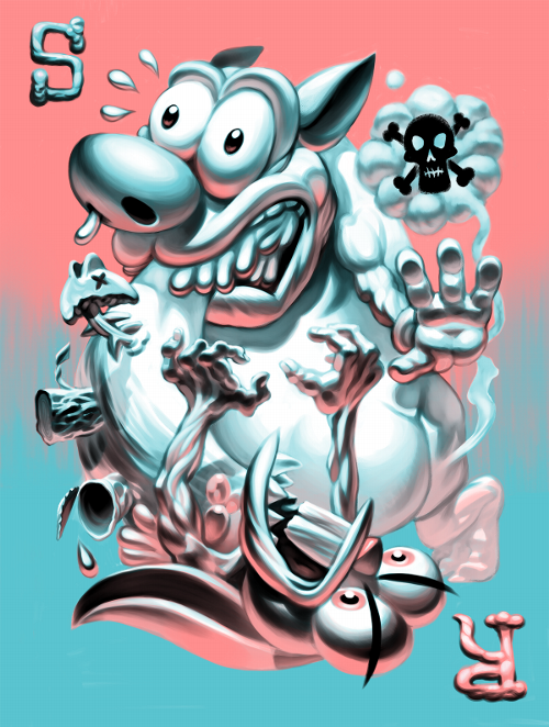 FRENDEN's tweet image. Ren and Stimpy limited edition poster for Nickelodeon. Had a lot of fun on this one. frenden.com/post/777644859…