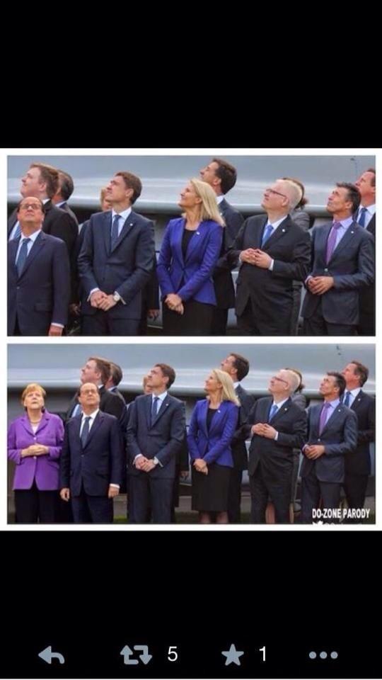 Où l'on découvre que #Merkel aussi regardait dans la même direction que <a href="/fhollande/">François Hollande</a>! #stopmanipulation