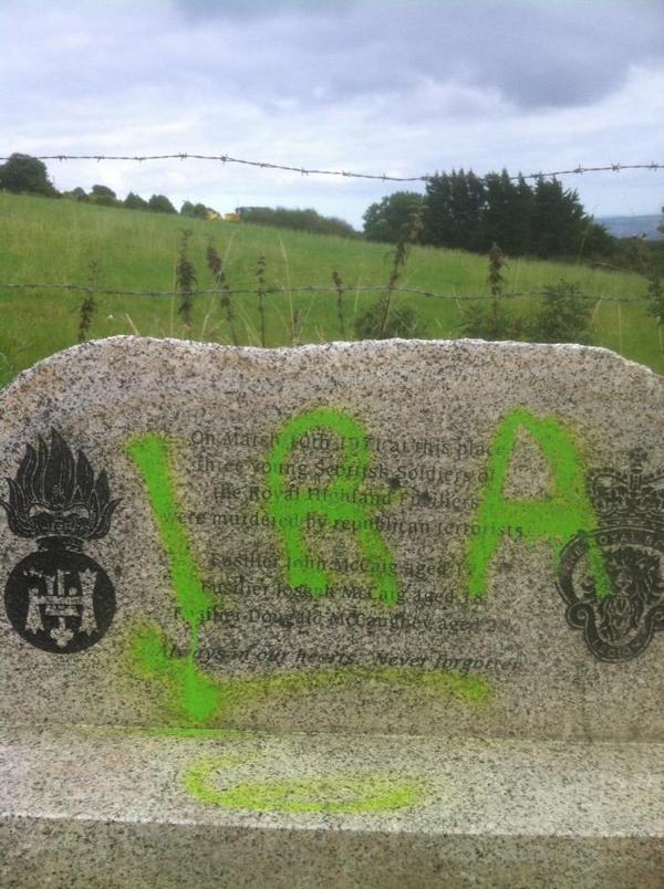 P_U_L_Views's tweet image. The three Scottish Soldiers Memorial at White Brae has been attacked for the 15th time #EndTheHatred #NorthernIreland