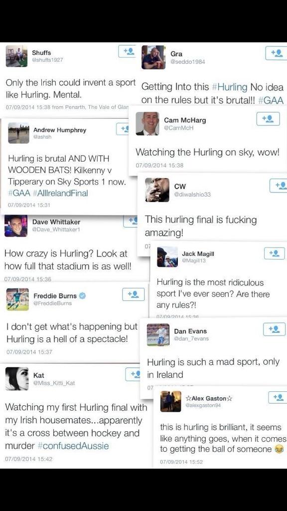 Great reaction by our neighbors across the water to today's game #GAA #hurlingfinal