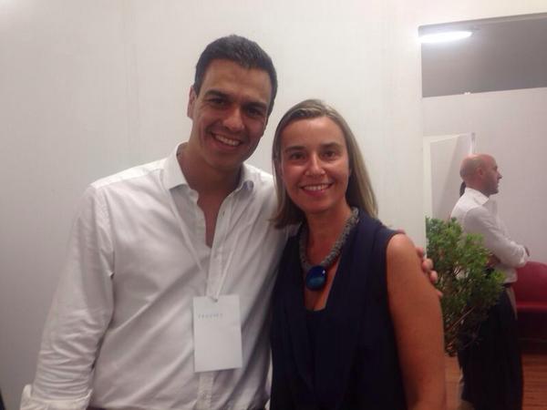 sanchezcastejon's tweet image. Con @FedericaMog próxima Alta Representante de la #UE; una Unión que debe ser de valores
