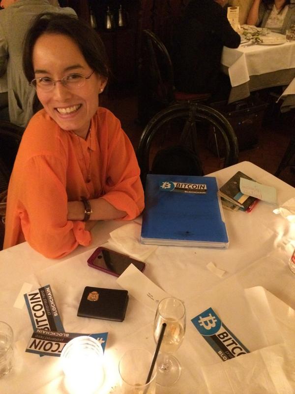 blockchain's tweet photo. Everyone received free Bitcoin stickers at the 100th Tokyo Bitcoin meetup. Adoption is spreading around the world! http://t.co/XexWskL9f5