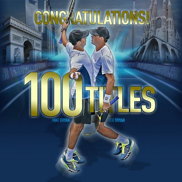 atptour's tweet image. .@Bryanbros and @Bryanbrothers capture #USOpen crown for 100th career title. More: bit.ly/1CFOCN1 #ATP