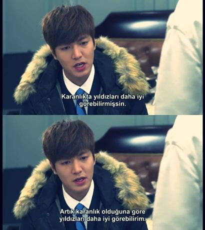 Artık karanlıkta olduğuma göre yıldızları daha iyi görebilirim. (The Heirs)