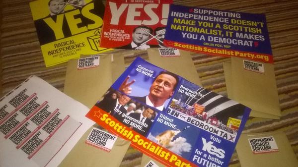 The_SSP_'s tweet photo. Batch of #YesSSP & RIC posters leaving SSP towers tonight. Want 1? Email eastdunbartonshiressp@hotmail.co.uk #indyref http://t.co/Qfx2yFAlze