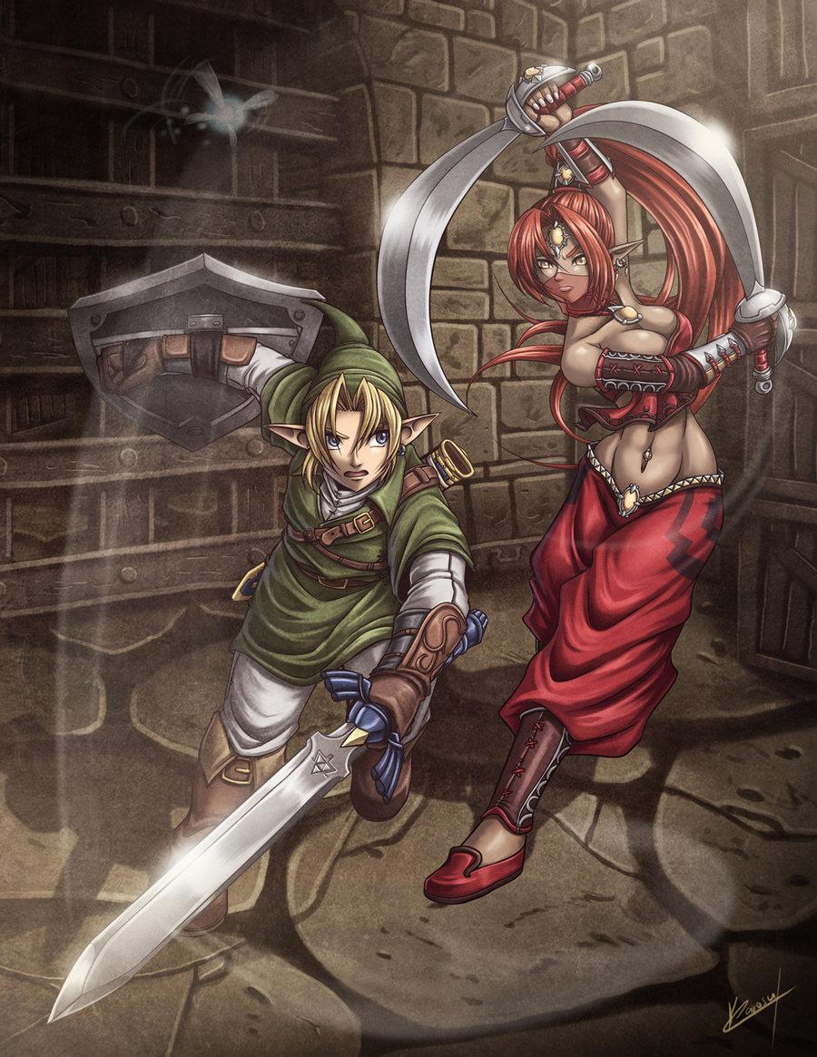 Zelda Universe on X: Link faces a tough fight inside the Gerudo Fortress!  Artwork by Karosu-Maker: t.coayJ2jt5kQk  X