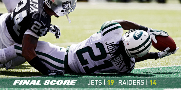 nyjets's tweet photo. 1-0 to start the season! Final score: Jets 19, Raiders 14. http://t.co/VH6IE8WUOi