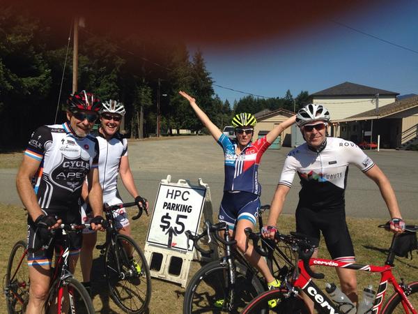 CascadeBicycle's tweet photo. #highpasschallenge finishers riding in with a smile. Congrats! http://t.co/8pvSTNC9iq