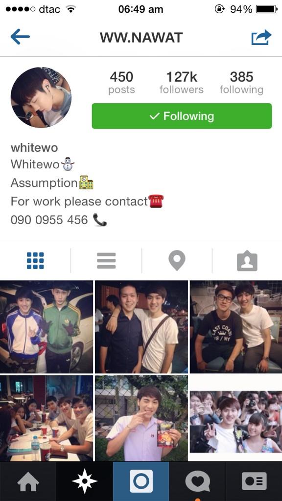 GielMichaelisz's tweet photo. ไวท์เปลี่ยนชื่อไอจีจาก whitewo เป็น ww.nawat พอเปลี่ยนปุ้บ มีไอจีเลียนแบบเลยจ้า อย่าดูผิดนะ #lovesicktheseries http://t.co/KT70TkXuhp