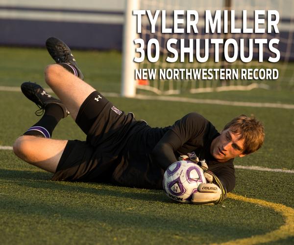 NU_Sports's tweet photo. Tyler Miller set a @NUMensSoccer record Sunday w/ his 30th career shutout. RT to congratulate the #B1GCats senior GK! http://t.co/z7WFpJpLnE