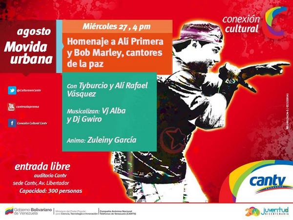 la_platabanda's tweet photo. Homenaje a Bob Marley y Alí Primera, en las voces de @TyburcioMc y @AliRafaelV más el Dj @Gwiro en @CulturaenCantv http://t.co/ZzR88fAmXF