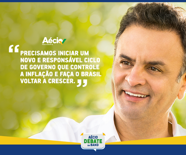 PSDBoficial's tweet photo. Aécio na Band: é preciso controlar a inflação e fazer o Brasil voltar a crescer #SomosAecio45 http://t.co/anYlxBROLx