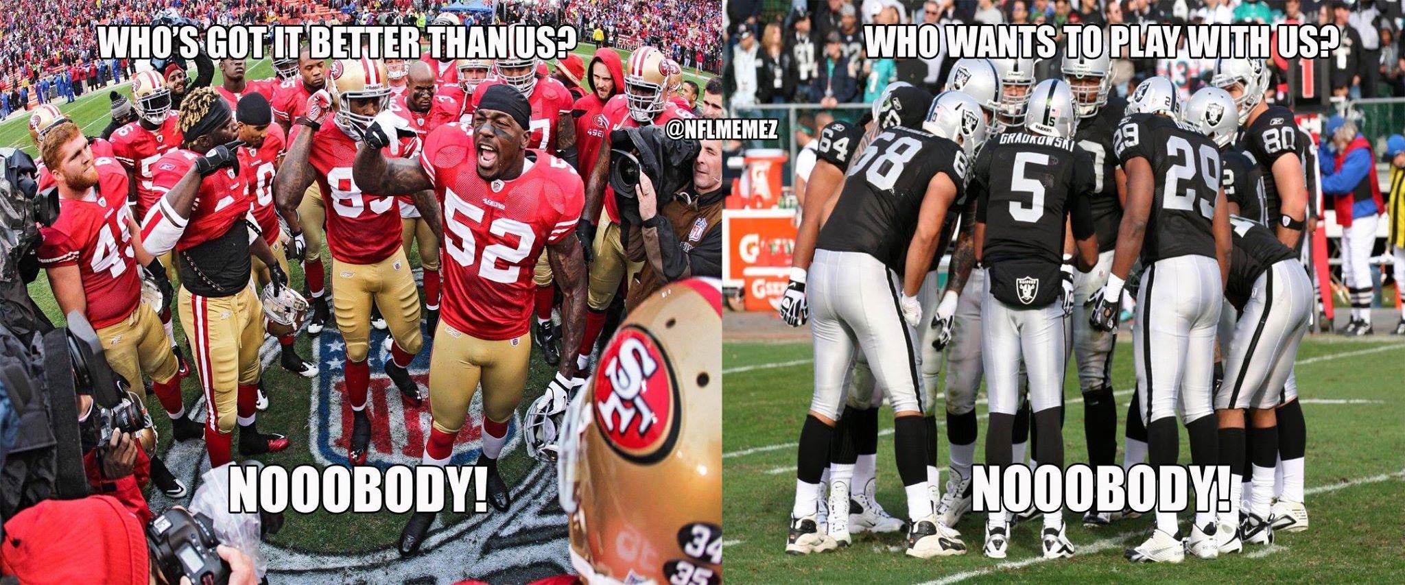 NFL Memes on Twitter: "Battle of the Bay Be Like...#Niners ...