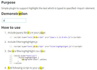 WebDsForum's tweet image. 文字をハイライトして分かりやすく！jQueryプラグイン「FilteringHighlight」【phpspot.org/blog/archives/…】 #ディレクター #エンジニア #クリエイター