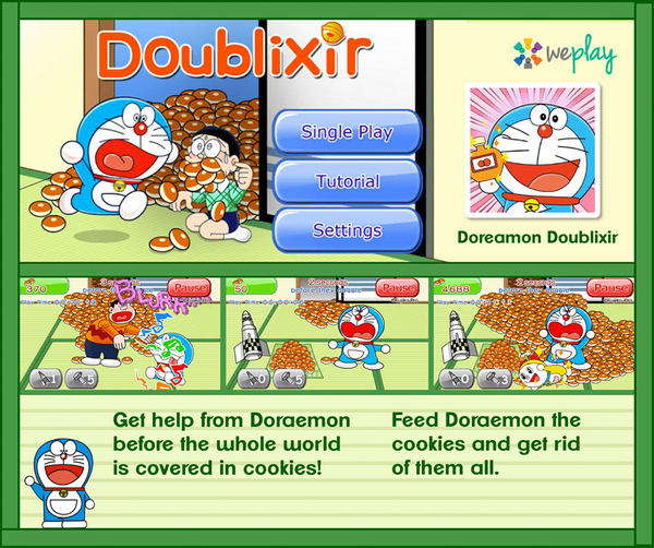 weplayglobal's tweet photo. Get Doraemon to eat all his snoodle doodle cookies! Play Doraemon Doublixir on WePlay now! http://t.co/csfvqmnxQ8 http://t.co/KW1OoavSmk
