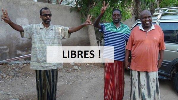 PatFlc's tweet image. #Djibouti liberté pour les 3 oulémas ce matin après 18 mois enfermement non-justifiés à #Gabode