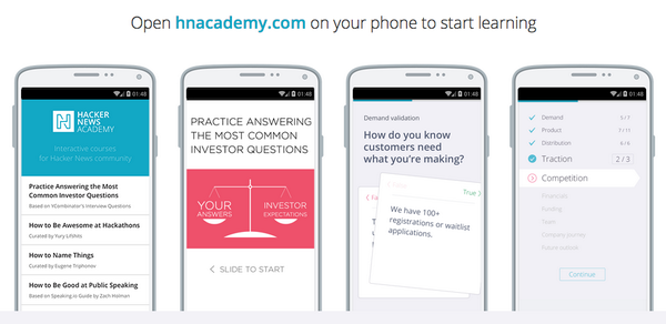 Запустили мобильные курсы
hnacademy.com, в том числе тренажер ответов на типичные вопросы инвесторов.