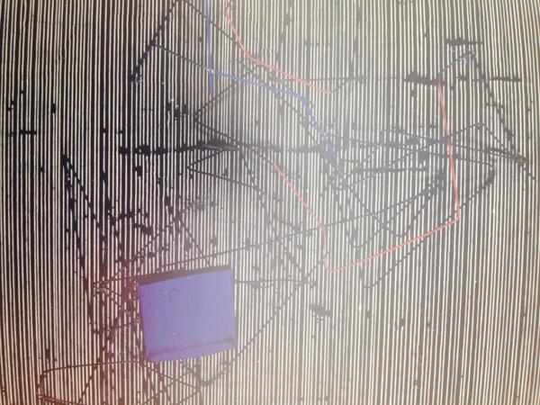 royalacademy's tweet image. Loved the work by Jesús Soto (Homage à Yves Klein) Picture taken from the exhibition in focus guide #radicalgeometry