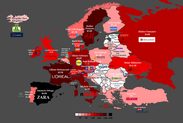 Suanzes's tweet photo. Por cierto, hablando de Zara. "The richest person in each European country": http://t.co/EFM36K7R4d … http://t.co/1CwwV5u4Wn