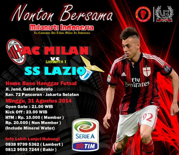 [Pusat] Nonton Bersama Milan Vs Lazio - <a href="/hanggarfutsal/">hanggarfutsal</a> Pancoran, Jaksel. #ForzaMilan #MilanistiIndonesia