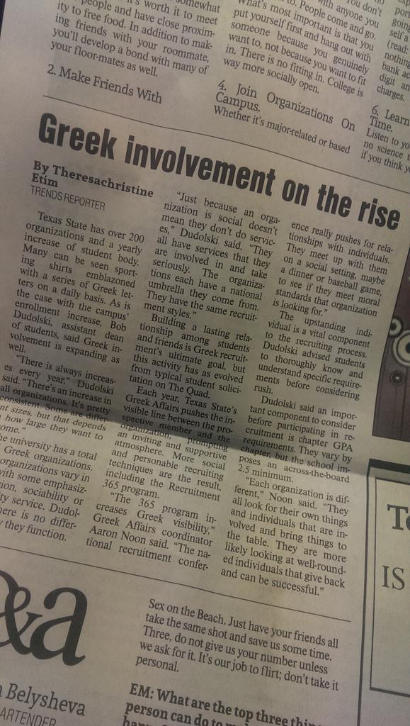 Great article! #GoGreek #txstrecruitment @TXStateGreeks <a href="/TxStatePanhell/">TXST ✰ PANHELLENIC</a> <a href="/TxState_MGC/">TXST_MGC</a> <a href="/TexasStateIFC/">Texas State IFC</a> <a href="/TexasStateNPHC/">Tx State NPHC</a>