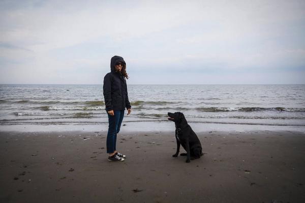 CatBujold's tweet image. 1day after International Dog Day. Eska &amp;amp; moi en Gaspésie