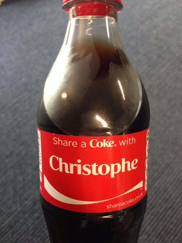 Coca Cola have done a dezrez first name bottle <a href="/TrickyWilson/">Richard Wilson</a>  <a href="/keribeal/">Keri Beal</a>