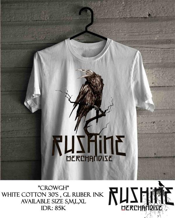 #CROWGH White cotton 30's GL ruber ink , Available size S, M, L,XL more info: 089604502423