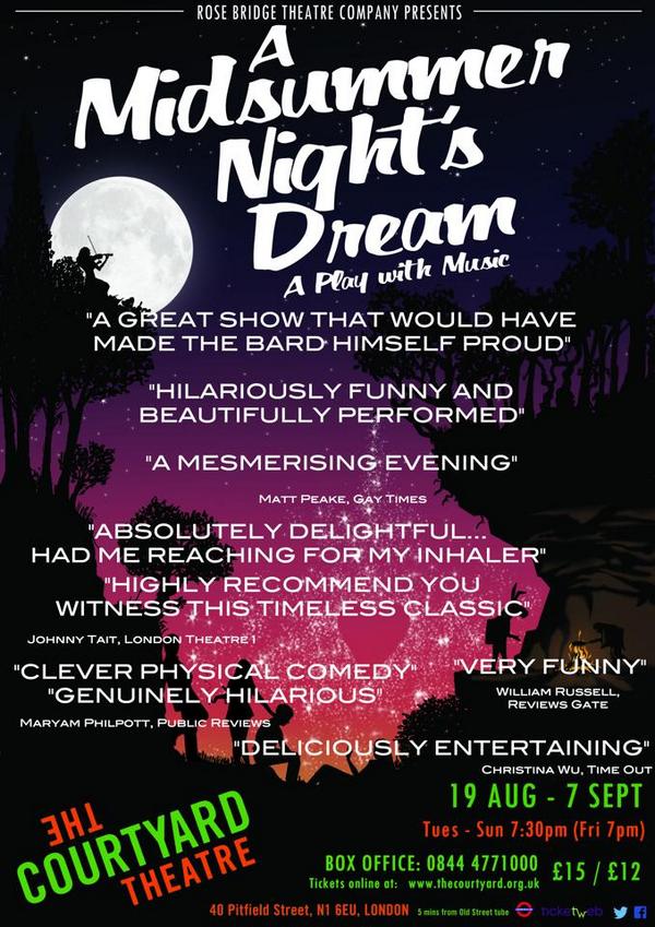 Midsummers2014's tweet photo. @skewbaldtheatre Thanks for the follow! would love to see you at the show @CourtyardHoxton til 7th September! http://t.co/SuZ3E2664c