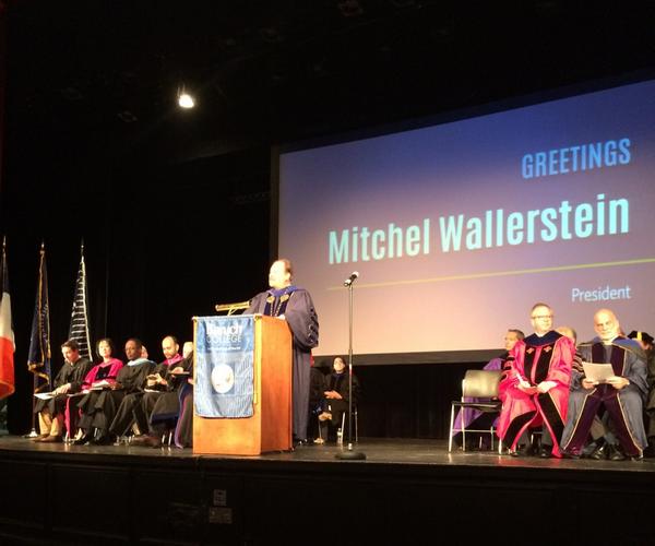 BaruchCollege's tweet photo. President Wallerstein says today is a day of new beginnings. #BaruchConvocation http://t.co/C4q9HPCrwk