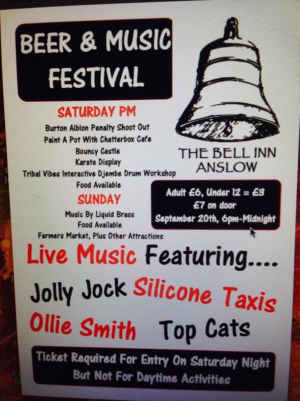 thebell_anslow's tweet photo. Beer and music festival September 20th, buy tickets from The Bell #beerfestival #livemusic http://t.co/mxwLHdUThM