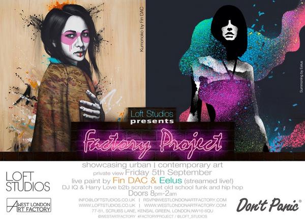 WestArtFactory's tweet photo. We'll be @Loft_Studios on Sept 5th with @findac and @Eelus painting live. Hope the sun shines for it #factoryproject http://t.co/HPtSvKR9Bb
