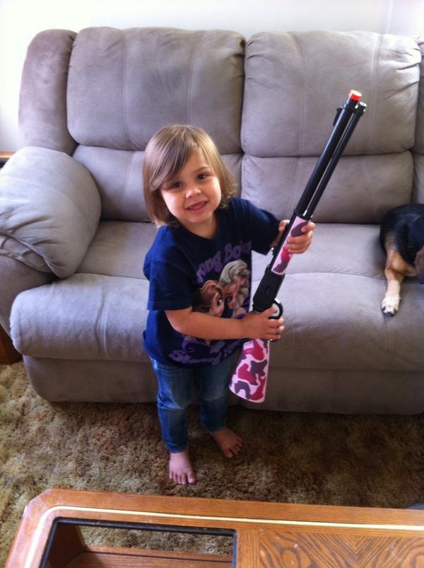 YoureBasicK's tweet image. This sweet little girl picked out her first gun. (Obviously it's a toy)