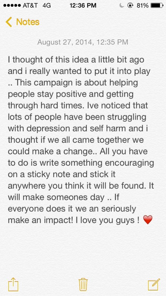 This is about the campaign im doing with @dosomething text NOTE to 38383 to get more info !! ❤️ #NotesFromShawn