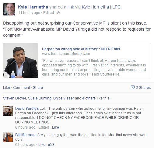 vincemcdermott's tweet photo. For the record, I actually called Yurdiga's cell, left a text and contacted his constituency office. #ymm #cdnpoli http://t.co/KWeCqE7y7z