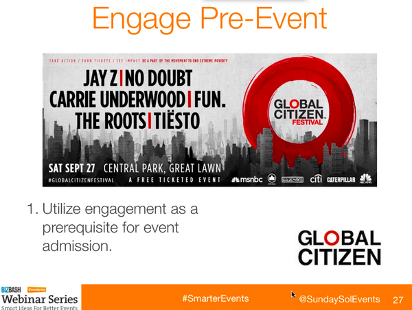 TheDudeAbidez_'s tweet image. Utilize engagement as a prerequisite for event admission  #smarterevents @BizBashLive @eventbrite