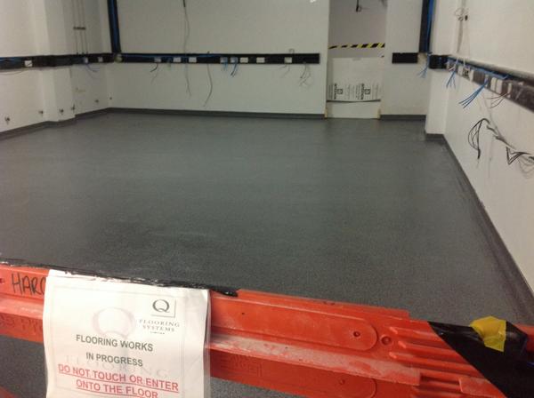 ElaineErey's tweet photo. Another busy day at the National Graphene Building Manchester Altro Screed Quartz Resin and Altro whiterock chameleon http://t.co/xjKq2981dR