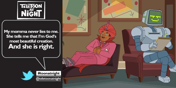 TeletoonAtNight's tweet photo. Impresario (@officialkenan) is a mama's boy, but not short on confidence! #TheAwesomes premieres Sep 4 @ 9:30pm ET/PT http://t.co/3QBsMPE5CC