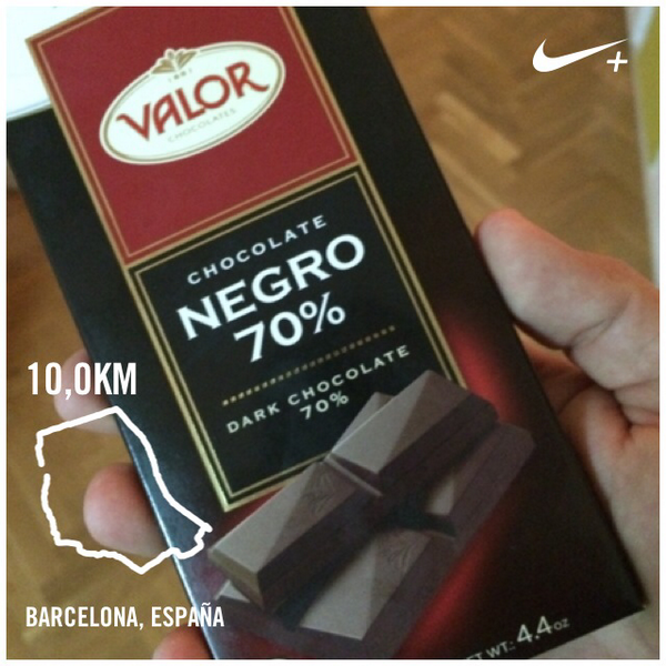 Bayo_Esp's tweet photo. Hoy con una onza de chocolate negro en el cuerpo. Acabo de correr 10,0 km con Nike+. http://t.co/uSyCE16S29 #nikeplus http://t.co/WXACQFsfMm