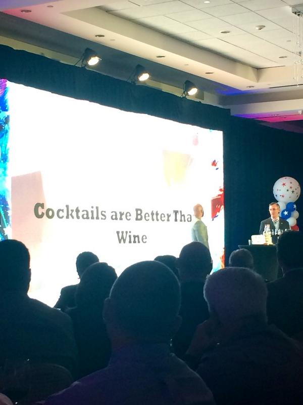 JasonSimsPBC's tweet photo. The great debate is on, what's better wine or spirits? @premierbevFL #stateofstate14 http://t.co/wUUK70Jyqs