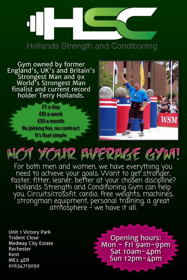 Terry Hollands (@terryhollands) on Twitter photo Guys please rt. Gym as of Monday is open 9-9. Be great to have some daytime trade. <a href="/Hollands_sandc/">Hollands s&c</a> Guys please rt. Gym as of Monday is open 9-9. Be great to have some daytime trade. <a href="/Hollands_sandc/">Hollands s&c</a>