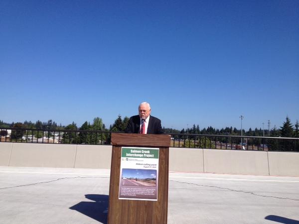 BentonforSenate's tweet photo. I spoke this morning at the dedication of the new 139th street overpass on I-5 at the Salmon Creek Interchange. http://t.co/nsliVAcWEm