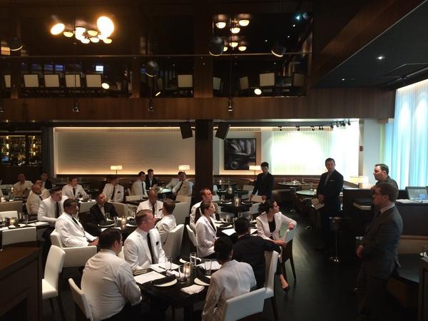 mollymelman's tweet photo. Day two preshift @RPMSteakChi gearing up for another great night! Doors open in 30 http://t.co/RnKuq5NJos