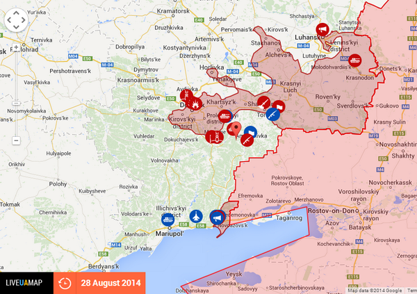 Liveuamap's tweet photo. No more DNR and LNR fake states on http://t.co/LlkoJwbxFa Territories under control of Russia #RussiainvadedUkraine http://t.co/jAvYUCWDsd