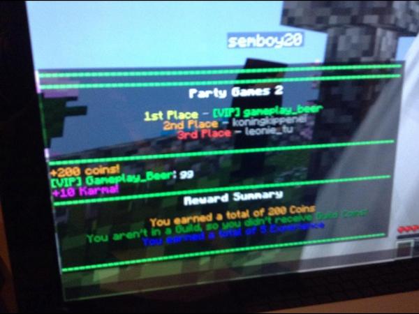 MinecraftBeer's tweet image. 2 keer gewonnen met Party Games YEAY