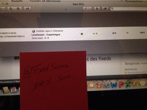 FixedScore's tweet image. Et voila le Fixed Score du 27/08/14 qui passe comme une lettre a la poste encore une fois 🚀💰  

Un max de RT/Fav ✌️