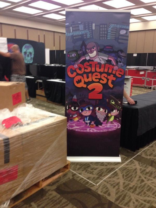 videogamesnw's tweet photo. Very awesome to see @DoubleFine setting up space for Costume Quest 2 at #PAXPrime2014 http://t.co/a0U8jmjOt2